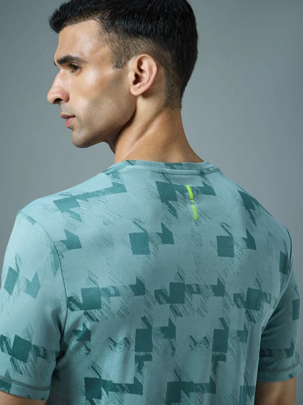 TechnoSport Crew Neck Half Sleeve Dry Fit T Shirt for Men OR-60 (Lake Green)