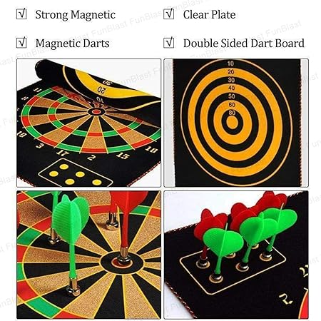 Magnetic Foldable Dart Board Double Sided 12 Inch