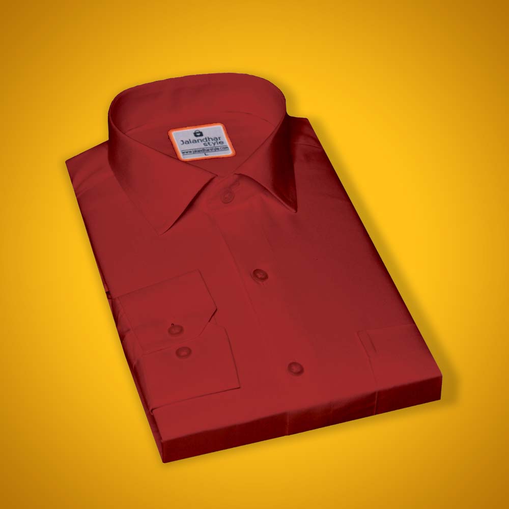 Men's Formal Shirt Blend Cotton Regular Fit - Maroon