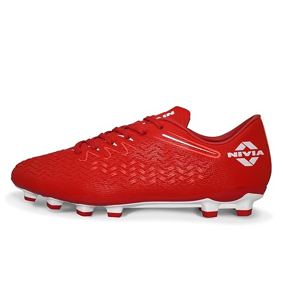 Nivia Nitro Football Shoes for Men - Metallic Red