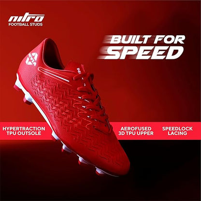 Nivia Nitro Football Shoes for Men - Metallic Red