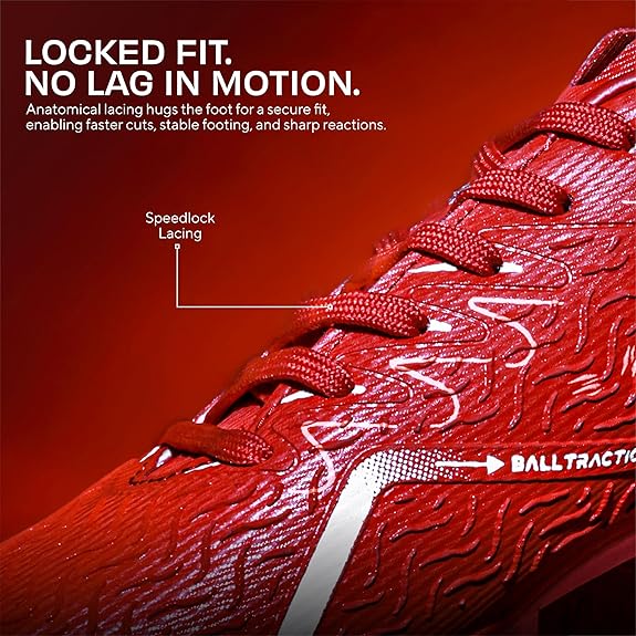 Nivia Nitro Football Shoes for Men - Metallic Red