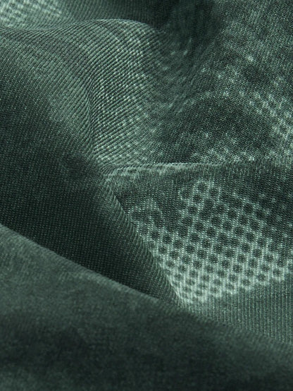 Technosport Printed Slim Fit Mock Neck Jacket with TS FLEXI For Men OR-92 (Muted Green)