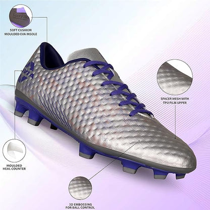 NIVIA Oslar 3.0 Football Shoes for Men (White/Purple)