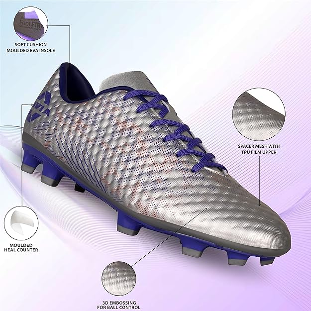 NIVIA Oslar 3.0 Football Shoes for Men - White/Purple