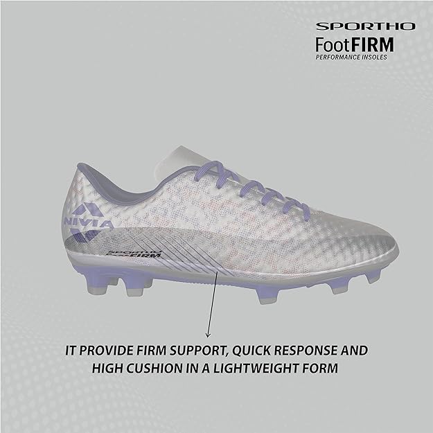 NIVIA Oslar 3.0 Football Shoes for Men - White/Purple
