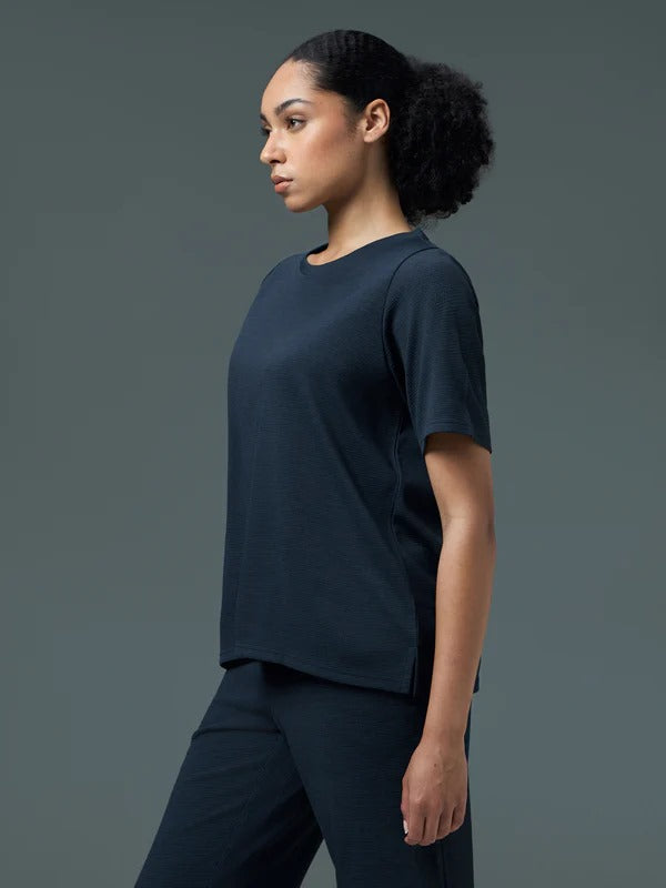 Technosport Women Relaxed Fit Round Neck T-shirt WR-132 (Navy Blue)
