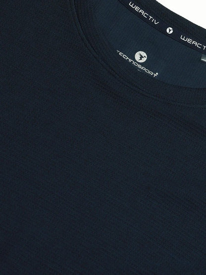 Technosport Women Relaxed Fit Round Neck T-shirt WR-132 (Navy Blue)
