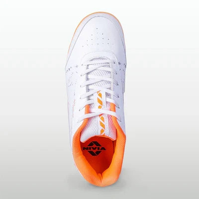 Nivia Bounce Cricket Shoes for Men - White/Orange