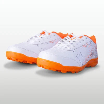 Nivia Bounce Cricket Shoes for Men - White/Orange