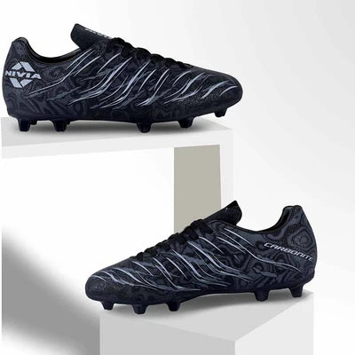 NIVIA Carbonite 6.0 Football Shoes for Men (Black)