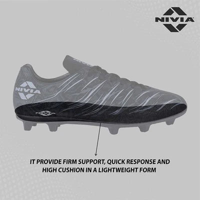 NIVIA Carbonite 6.0 Football Shoes for Men (Black)