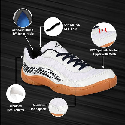 Nivia Flash 2.0 Badminton Shoes - White