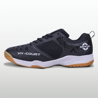 Nivia Hy-Court 2.1 Badminton Non Marking Shoes (Black)