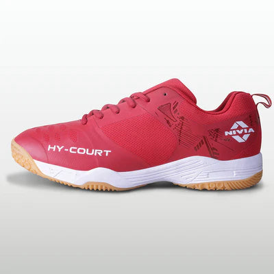 Nivia Hy-Court 2.1 Badminton Non Marking Shoes (Red)