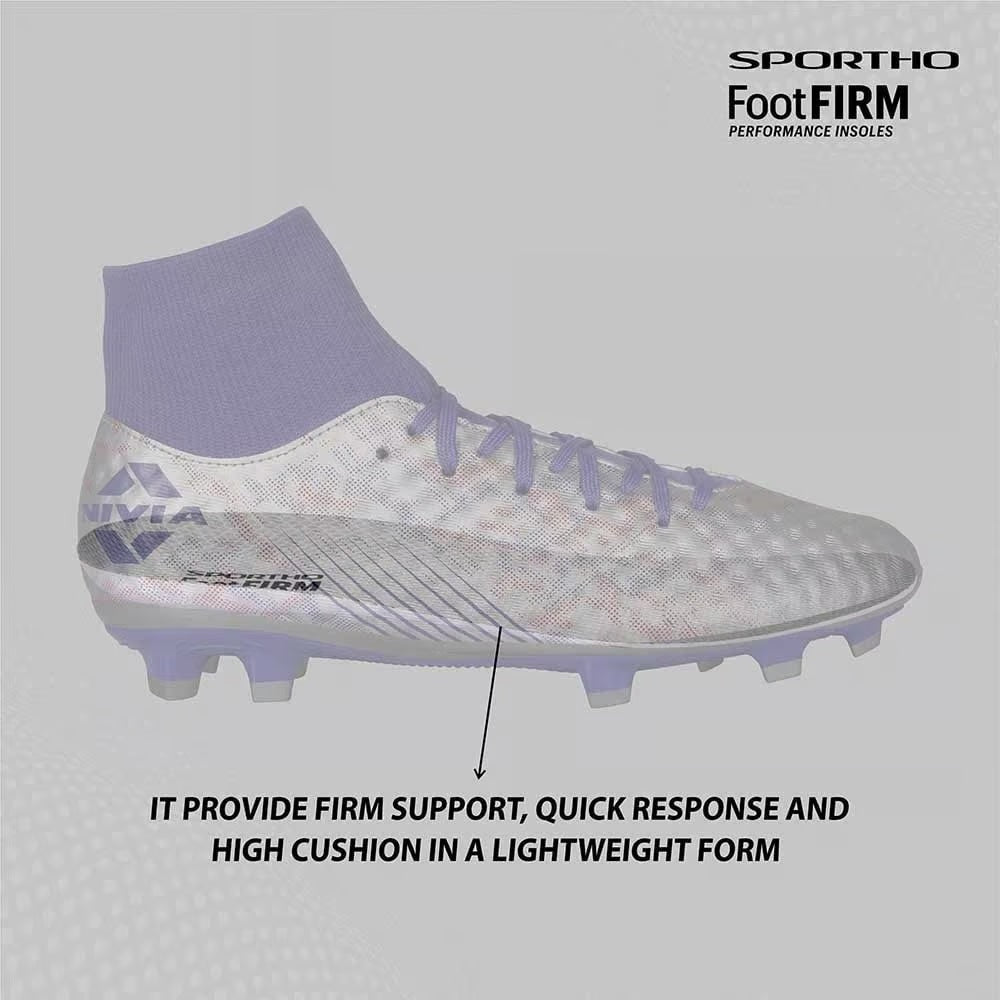 NIVIA Oslar Blade 3.0 Football Shoes for Men - White/Purple