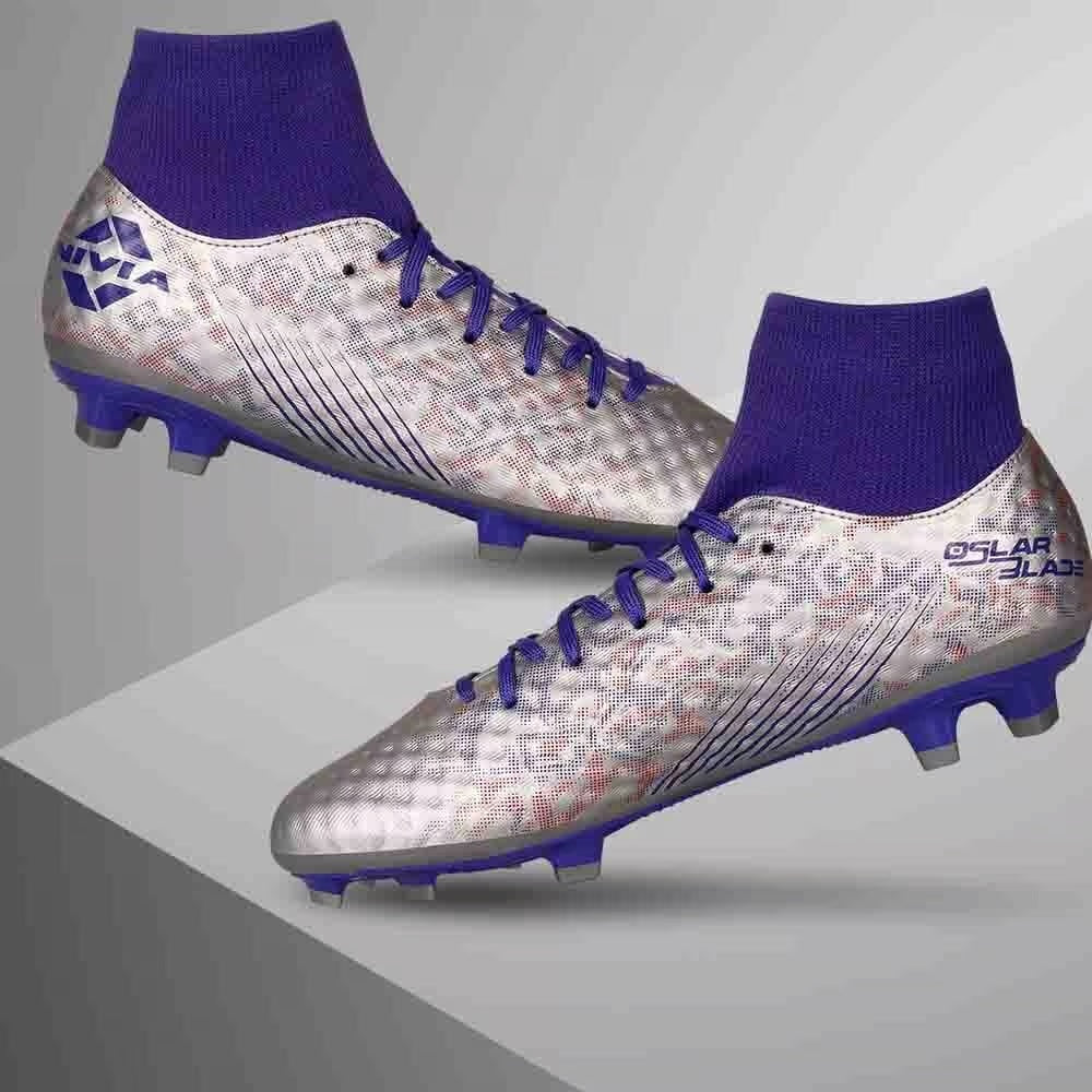NIVIA Oslar Blade 3.0 Football Shoes for Men (White/Purple)