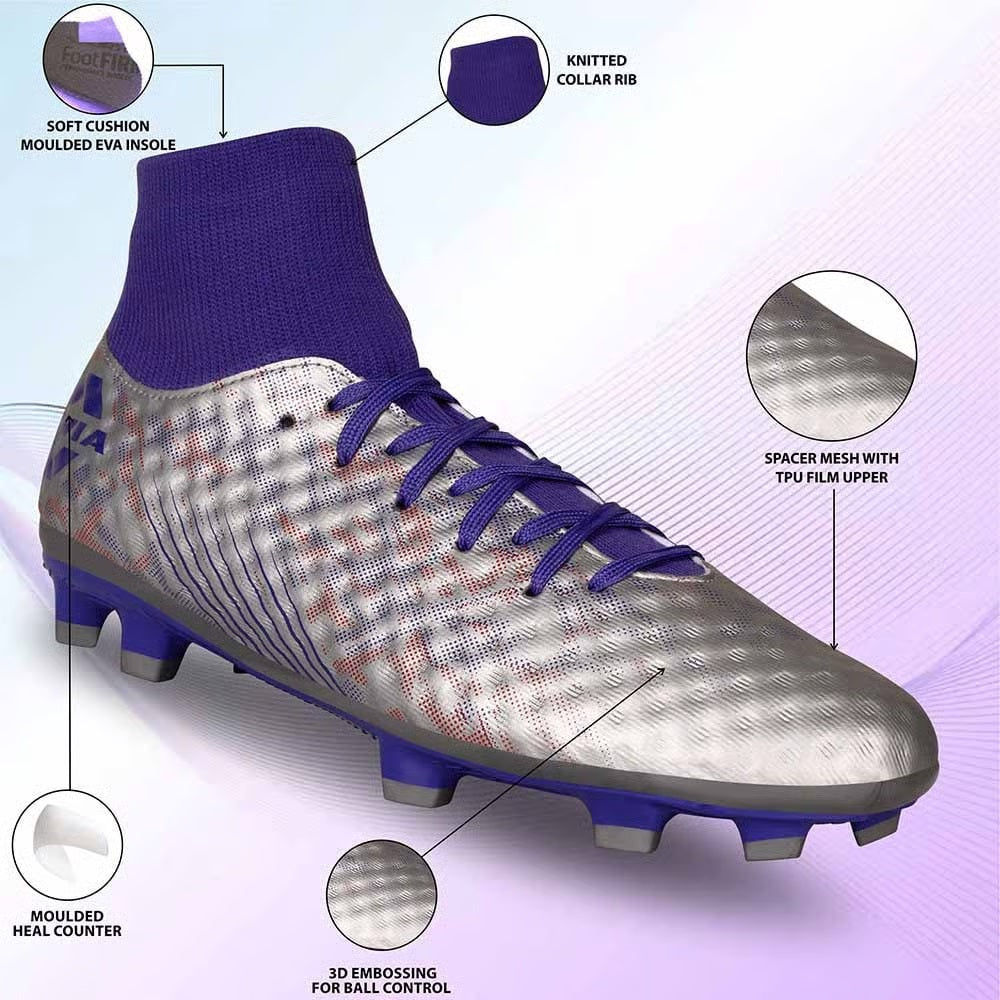 NIVIA Oslar Blade 3.0 Football Shoes for Men (White/Purple)