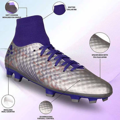NIVIA Oslar Blade 3.0 Football Shoes for Men - White/Purple