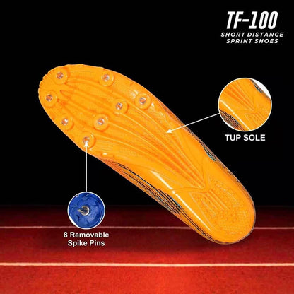 NIVIA TF-100 Track and Field Spikes Running Athletic Shoes (Orange)