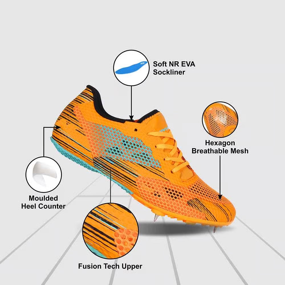 NIVIA TF-400 Track and Field Spikes Running Athletic Shoes - Orange