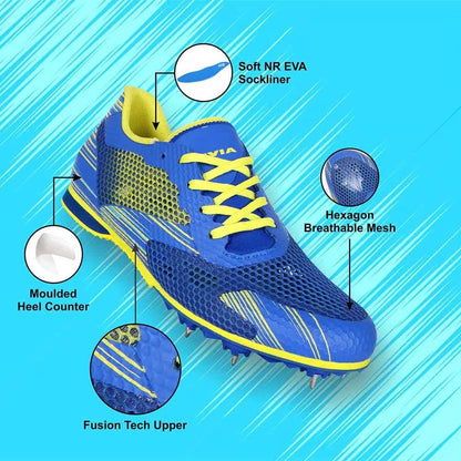 NIVIA TF-800 Track and Field Spikes Running Athletic Shoes (Blue)