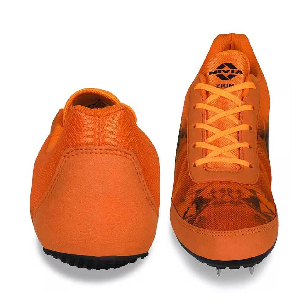NIVIA Zion-1 Spikes Running Athletic Shoes for Men (Orange)