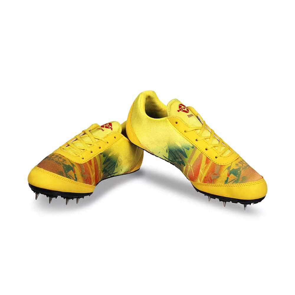 NIVIA Zion-1 Spikes Running Athletic Shoes for Men - Yellow