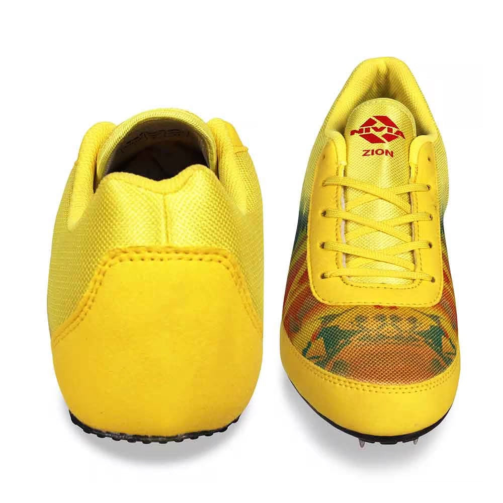 NIVIA Zion-1 Spikes Running Athletic Shoes for Men - Yellow