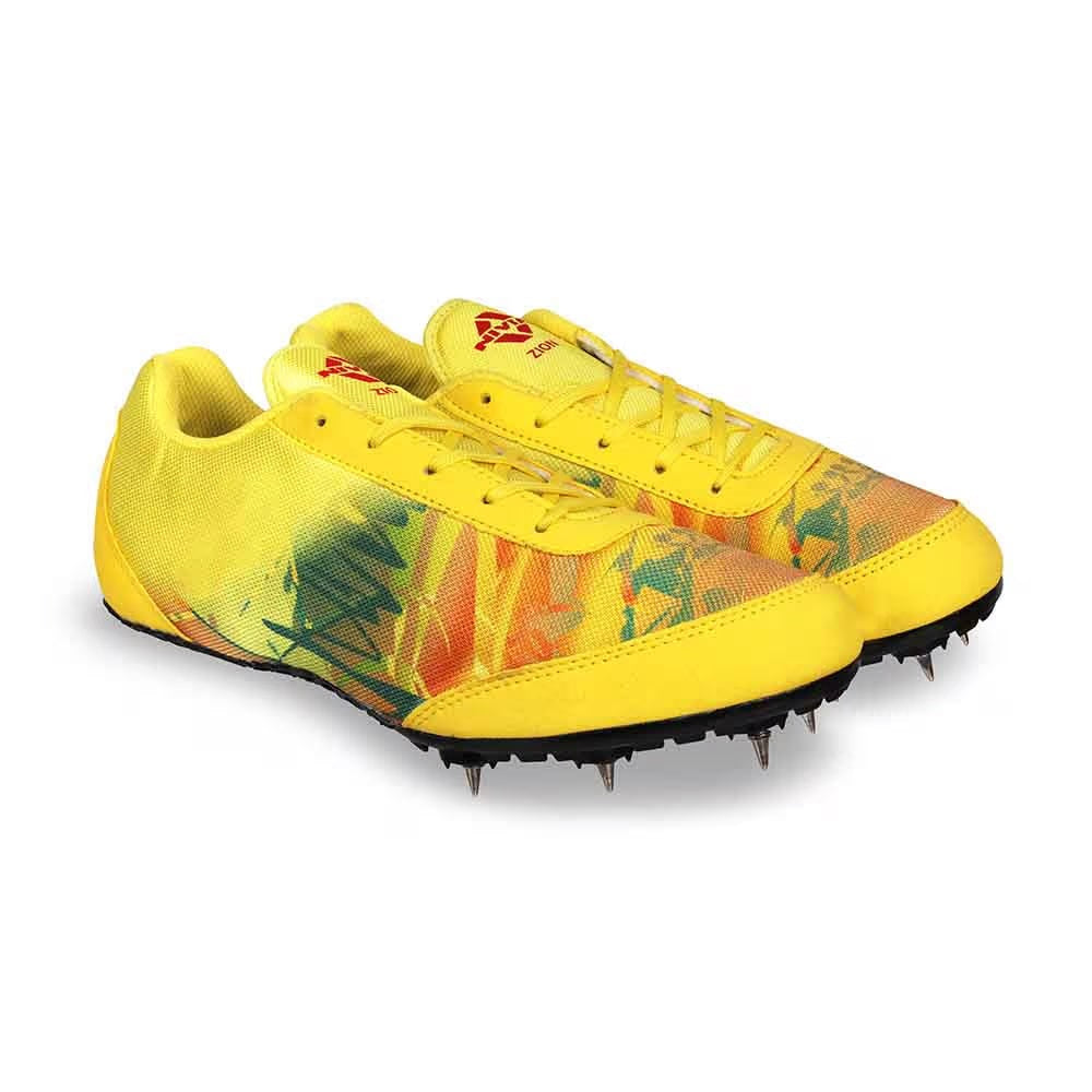 NIVIA Zion-1 Spikes Running Athletic Shoes for Men - Yellow