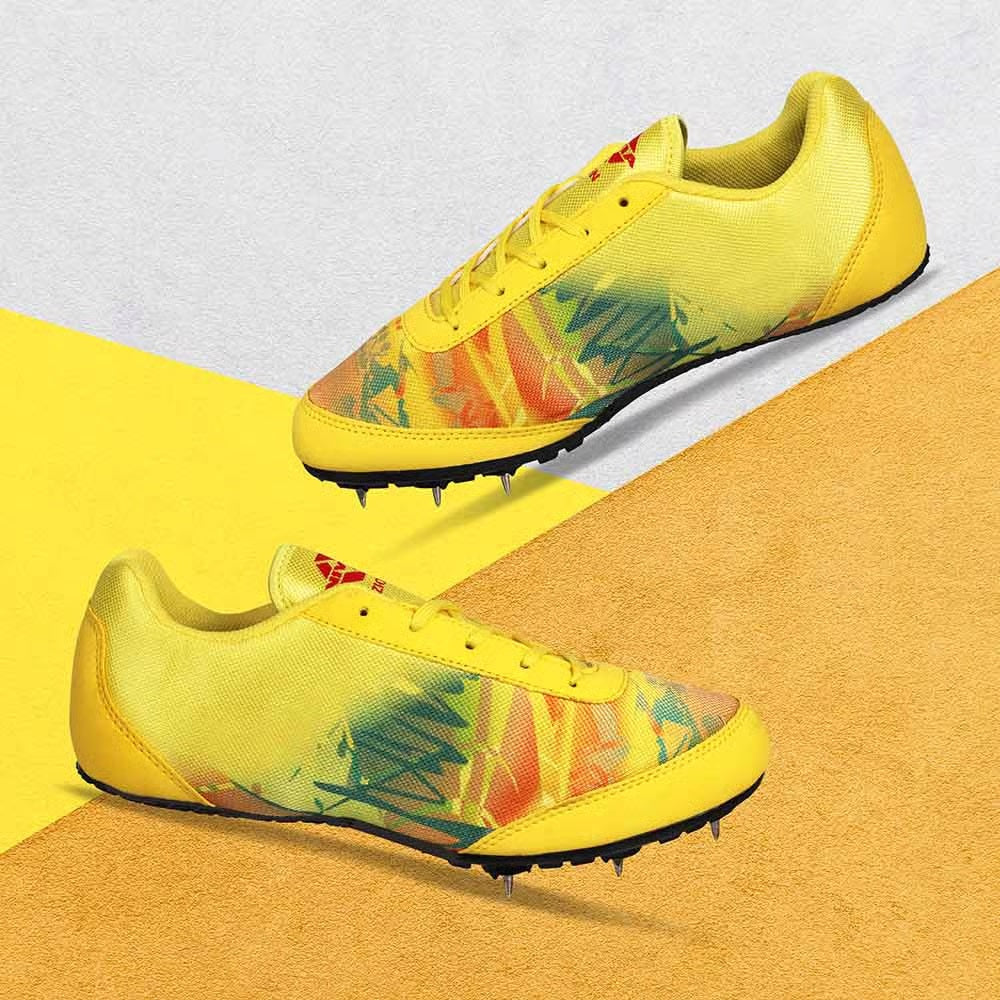 NIVIA Zion-1 Spikes Running Athletic Shoes for Men - Yellow