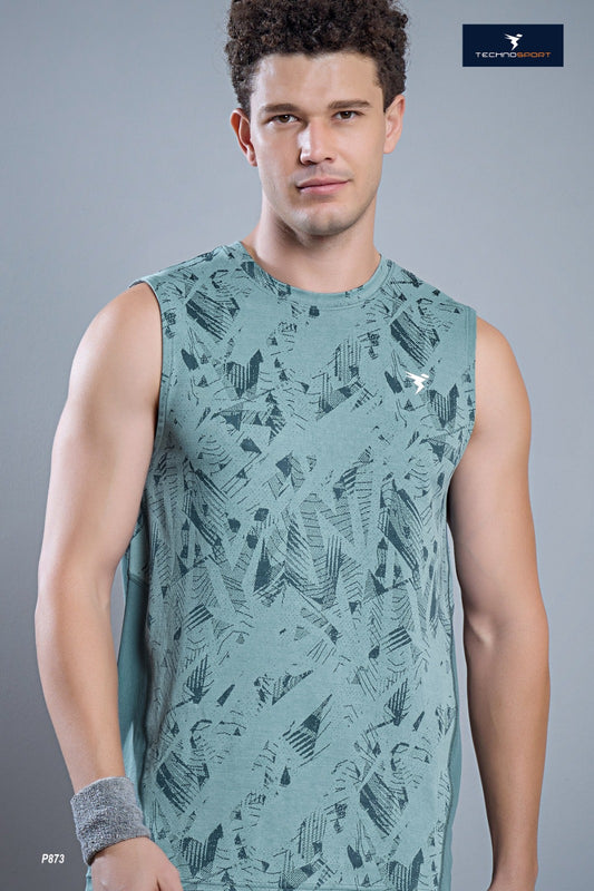 TechnoSport Sublimation U Neck Sleeveless Dry Fit Sando for Men P-873 (North Atlantic)
