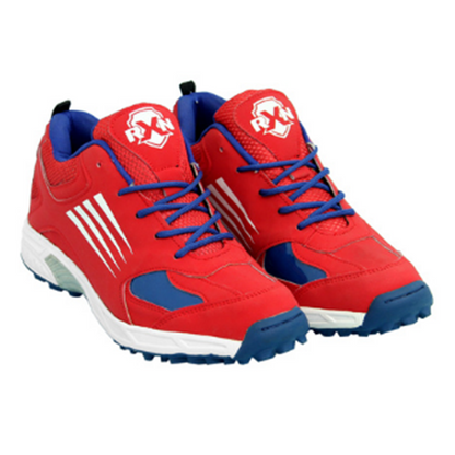 RXN Off Drive Cricket Shoes - Red/Blue/White