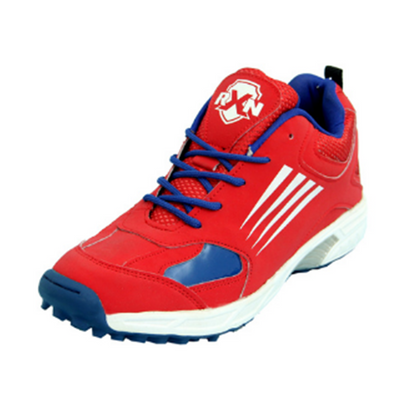 RXN Off Drive Cricket Shoes - Red/Blue/White