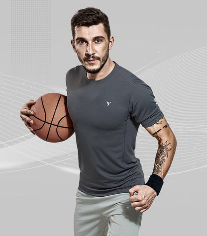 TechnoSport Crew Neck Half Sleeve Dry Fit T Shirt for Men OR-10 - Dark Grey