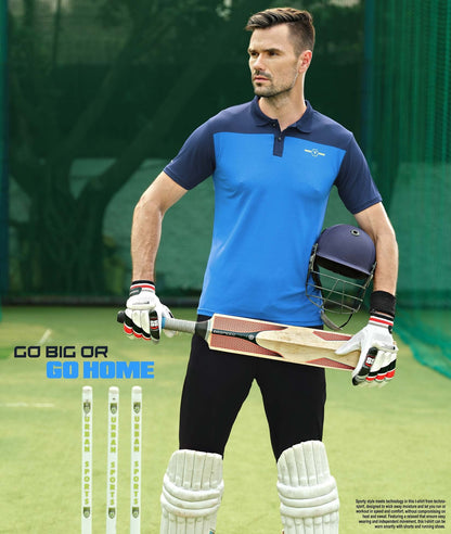 TechnoSport Polo Neck Half Sleeve Dry Fit T Shirt for Men OR-13 - Royal Blue