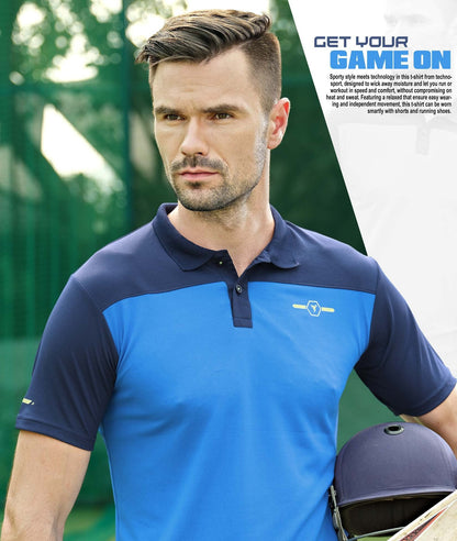 TechnoSport Polo Neck Half Sleeve Dry Fit T Shirt for Men OR-13 - Royal Blue