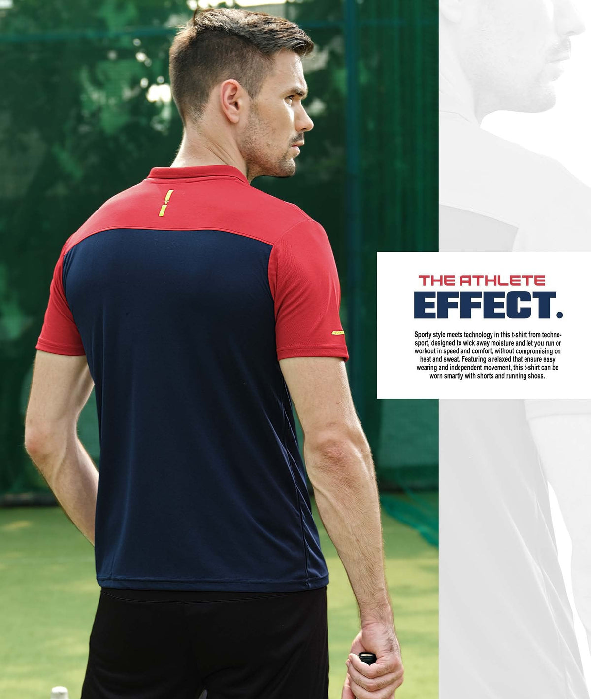 TechnoSport Polo Neck Half Sleeve Dry Fit T Shirt for Men OR-13 - Navy Blue