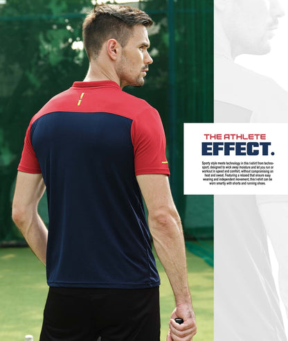TechnoSport Polo Neck Half Sleeve Dry Fit T Shirt for Men OR-13 - Navy Blue