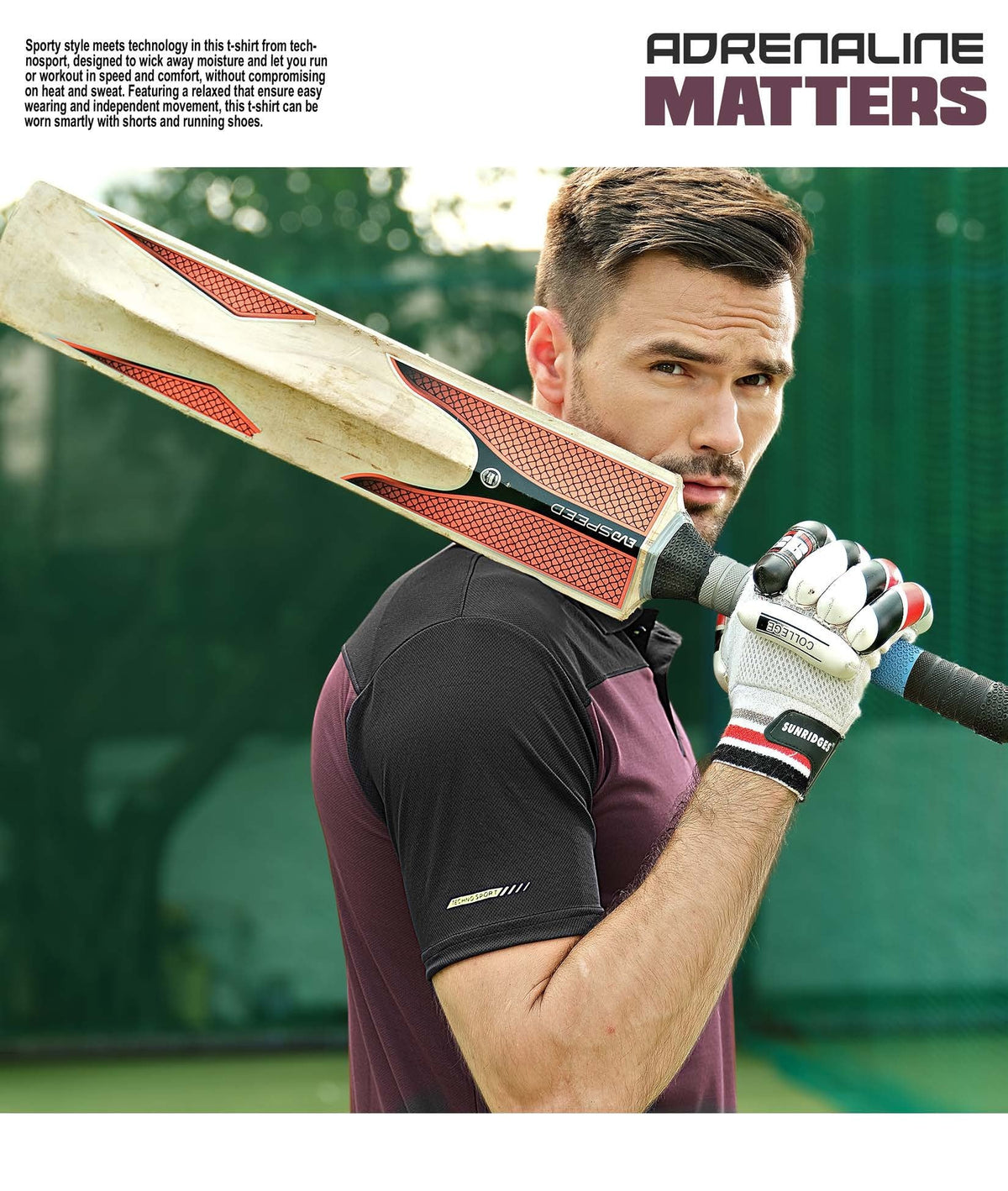 TechnoSport Polo Neck Half Sleeve Dry Fit T Shirt for Men OR-13 - Deep Purple