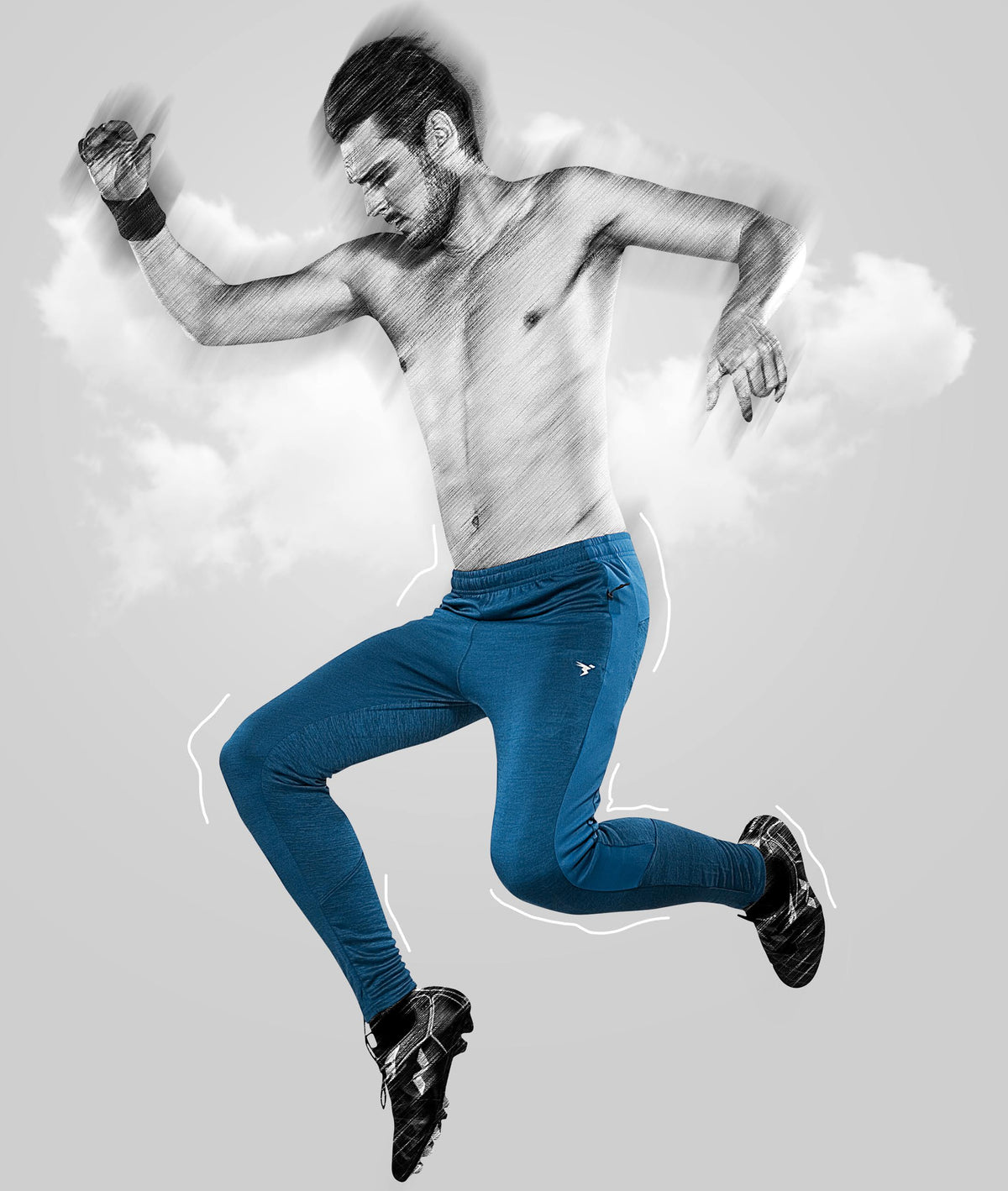 TechnoSport Men's Dry-Fit Solid Track Pants OR-19 - Peacock Blue