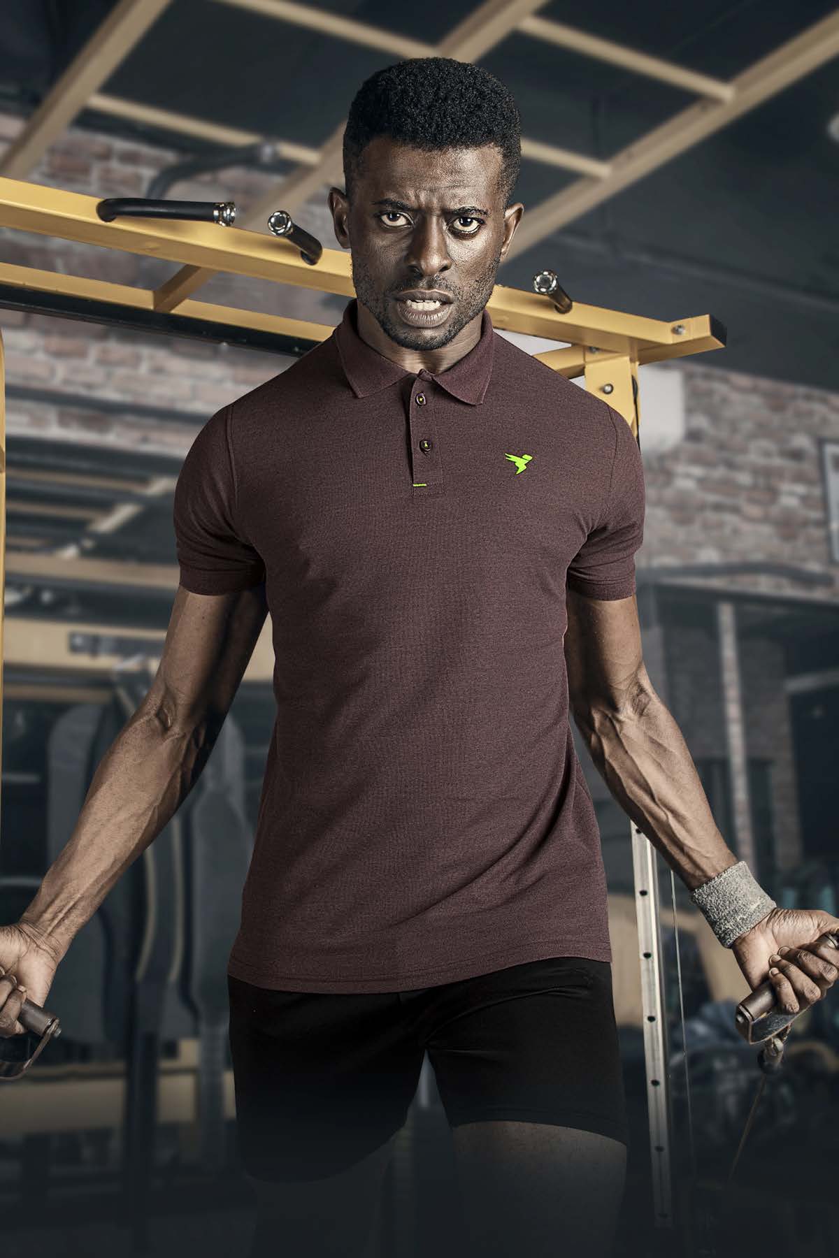 TechnoSport Polo Neck Half Sleeve Dry Fit T Shirt for Men OR-21 - Burgundy