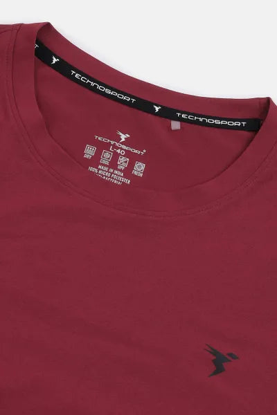 Technosport Active Men's Cotflex Half Sleeve T-Shirt OR-30 (Berry Red)
