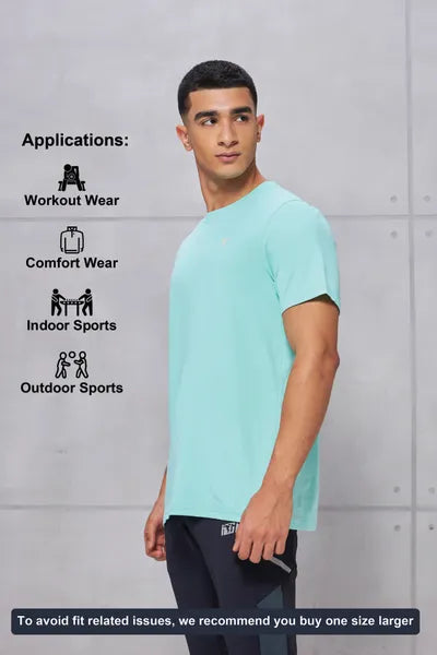 Technosport Active Men's Cotflex Half Sleeve T-Shirt OR-30 (Blue Light)