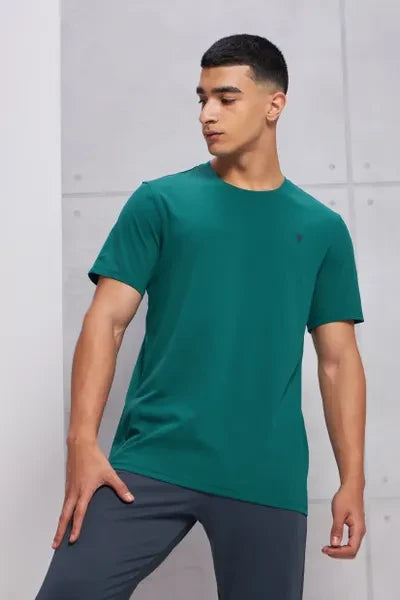 Technosport Active Men's Cotflex Half Sleeve T-Shirt OR-30 - Blue Teal