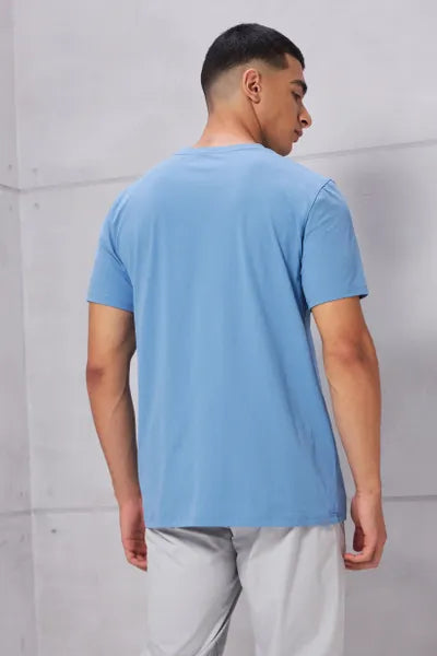Technosport Active Men's Cotflex Half Sleeve T-Shirt OR-30 (Lichen Blue)