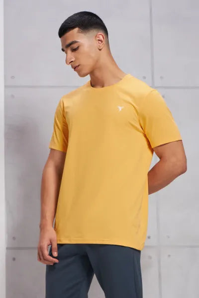 Technosport Active Men's Cotflex Half Sleeve T-Shirt OR-30 (Mango)