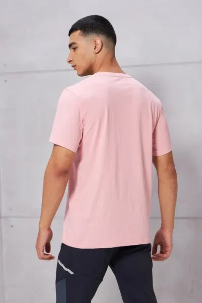 Technosport Active Men's Cotflex Half Sleeve T-Shirt OR-30 - Silver Pink