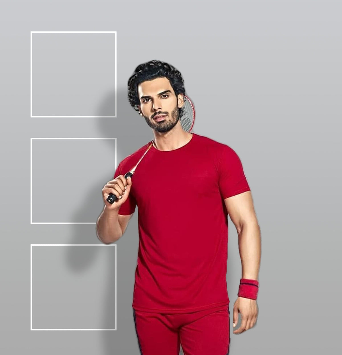 TechnoSport Crew Neck Half Sleeve Dry Fit T Shirt for Men OR-35 - Red