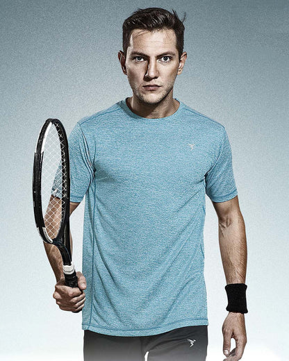 TechnoSport Crew Neck Half Sleeve Dry Fit T Shirt for Men OR-40 - Sky Blue